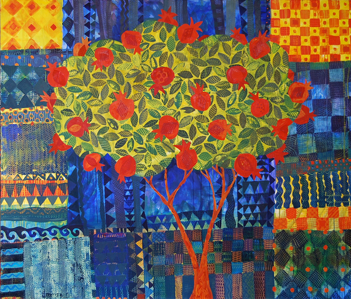 Pomegranate Tree 2013 עץ רימון painting by Chanan Mazal