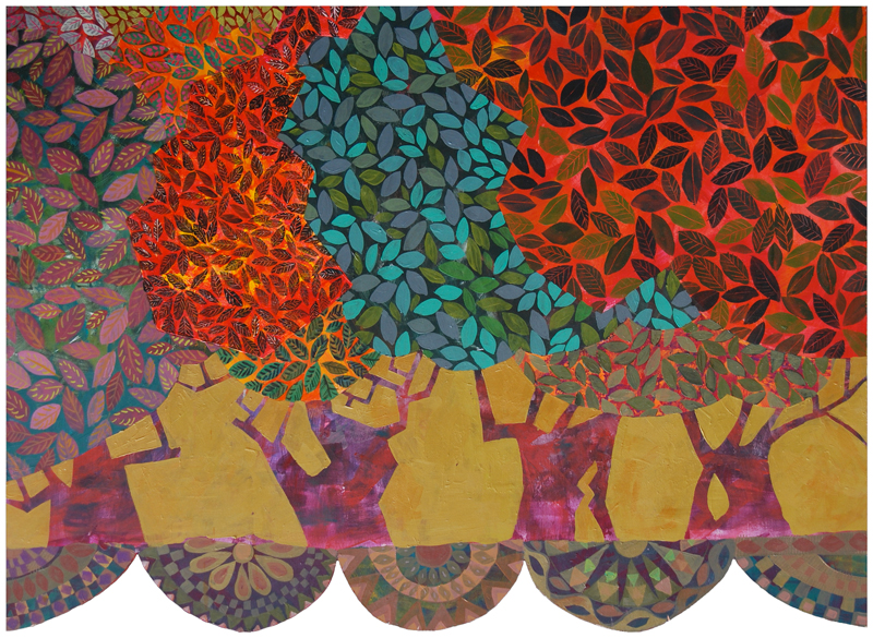 Portable Olive Orchard, painting by Chanan Mazal 2013