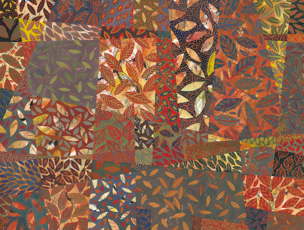 Tablecloth #6, 2014. Gouache painting by Chanan Mazal, Jerusalem.  חנן מזל