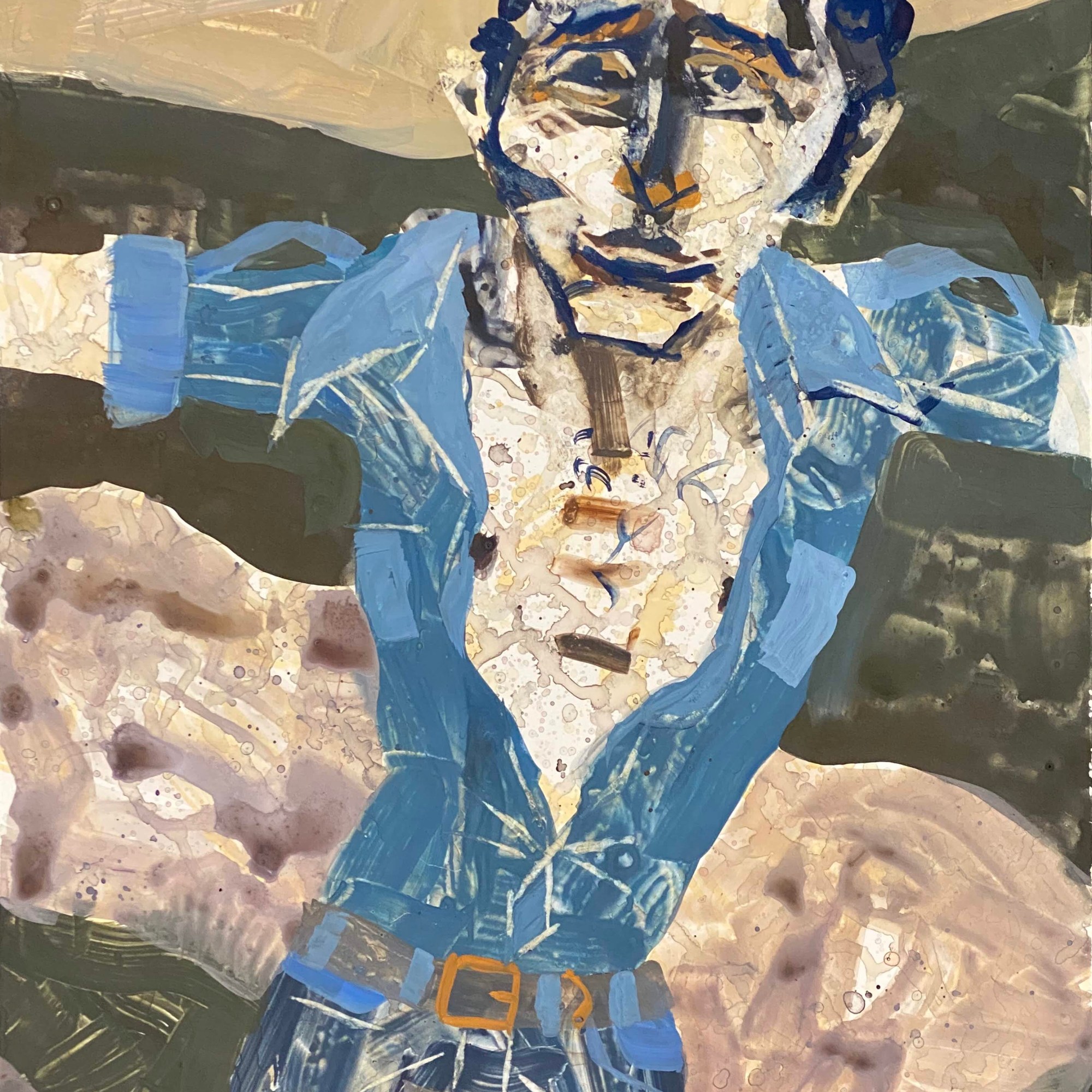 צדיק 2020. גואש על לוח מצופה חמר לבן 41 / 51 ס״מ Zadik 2020. Gouache on Claybord 41 x 51 cm